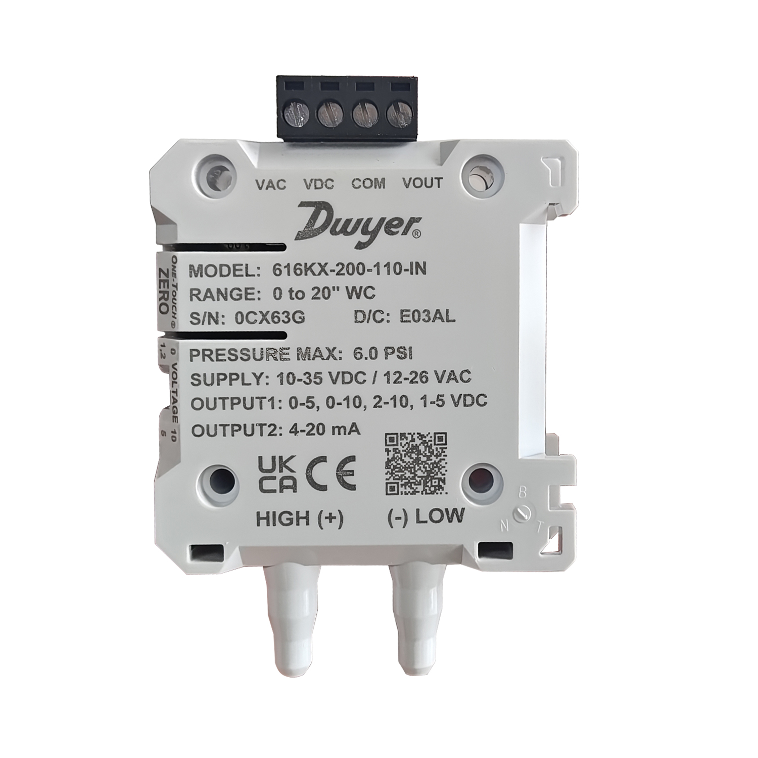 dwyer 616kx 200 110 in differential pressure transmitter